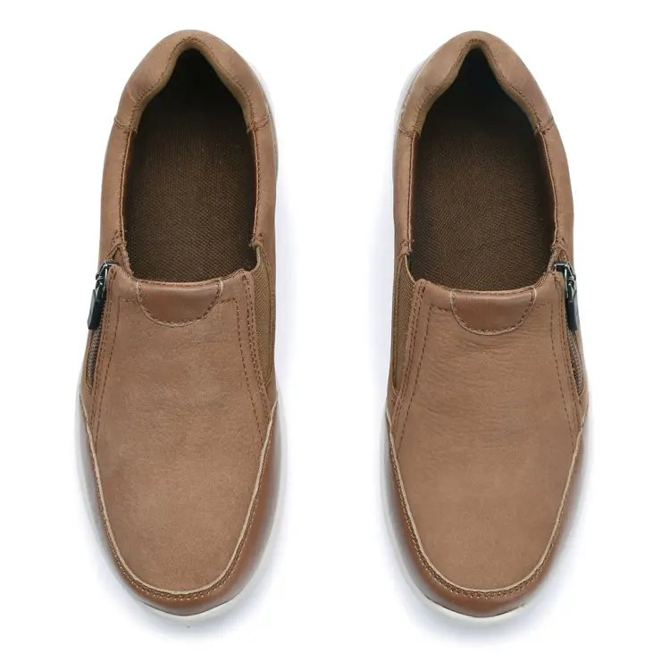 Fujian Oem Odm Service High Quality Classic Styles Luxury Flat Zapatos Sneaker Shoes Men Leather Casual Loafers With Zip