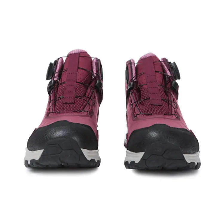 New Mid-top Lace-up  Fashion Safety Anti Slip Outdoor Women Men Waterproof Hiking Leather Boots